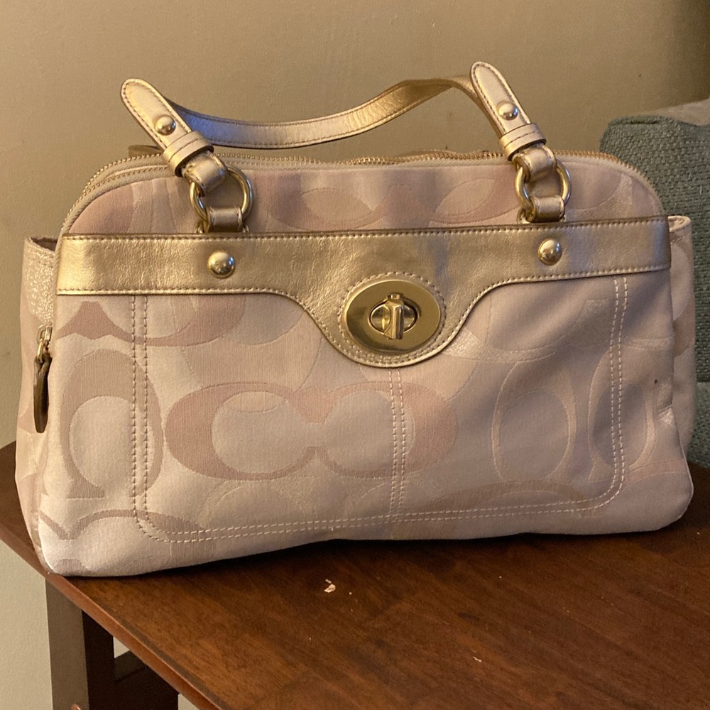 Coach cream & gold bag great condition